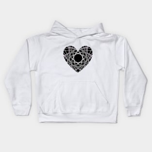 The heart graphic contains numerous angled lines. Kids Hoodie